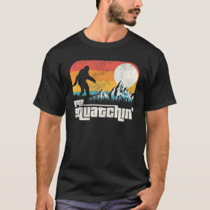 Camiseta Retro Gone Squatchin Sasquatch Yeti Bigfoot