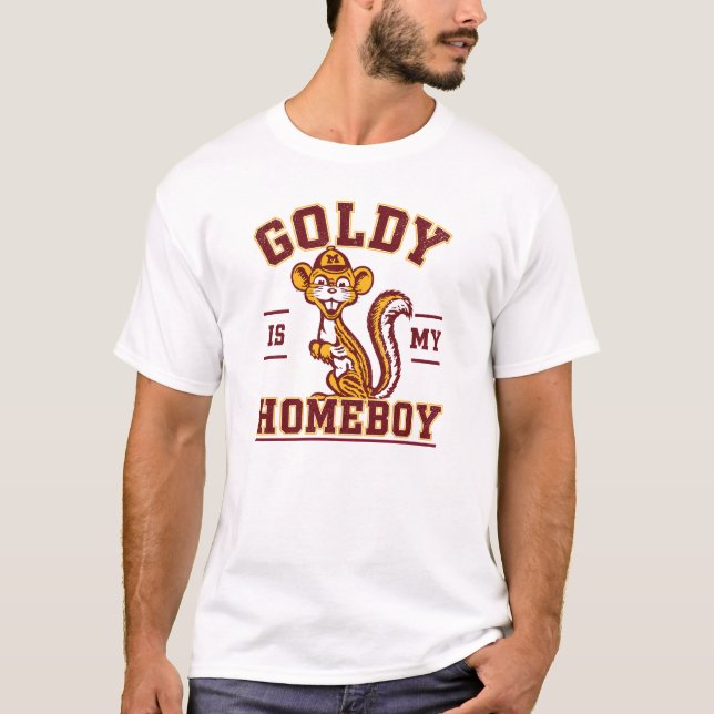 Camiseta Retro Gopher 'Goldy é meu parceiro' (Frente)