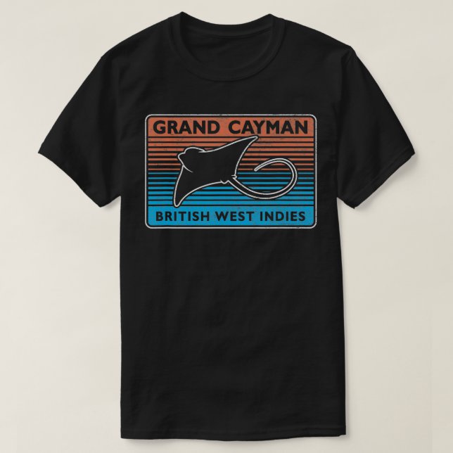 Camiseta Retro Grand Cayman Islands Stingray City Scuba Div (Frente do Design)