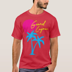 Camiseta Retro Grand Cayman Islands Vintage Palm Tree Vacat