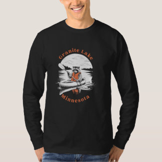 Camiseta Retro Granite Lake Minnesota Cute Kayaking Raccoon