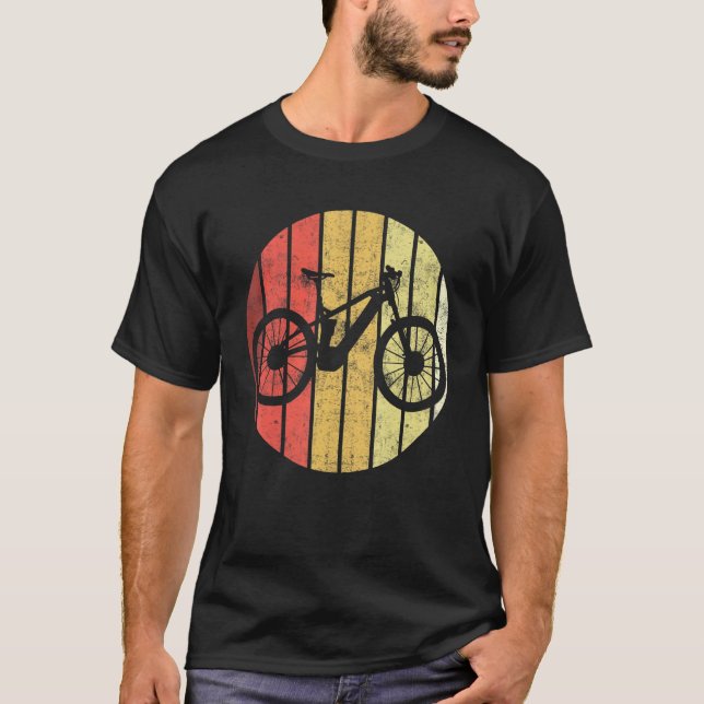 Camiseta Retro Graphic E-Bike Mountainbiking Bicycle E-Bike (Frente)