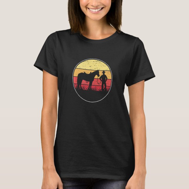 Camiseta Retro Graphic Horse Lover Equestrian Rider Horses  (Frente)
