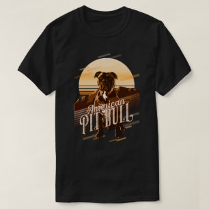Camiseta Retro Graphics American Pit Bull Dourado ID754