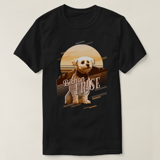 Camiseta Retro Graphics Bichon Frise Dourada ID754 (Frente do Design)
