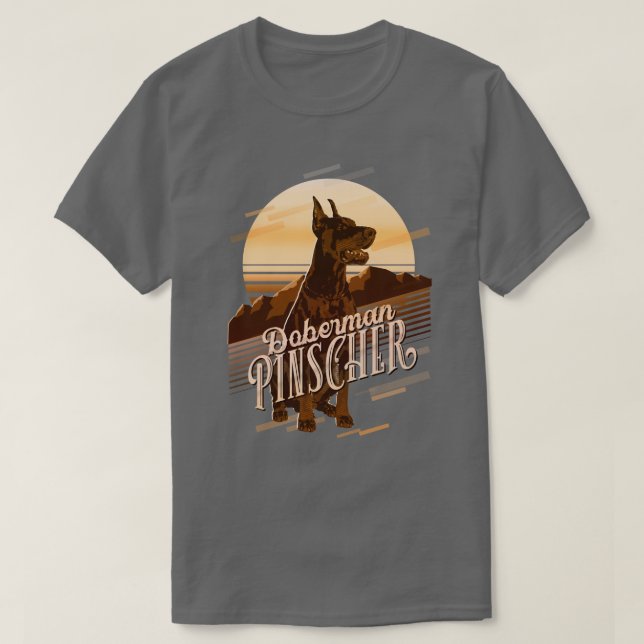 Camiseta Retro Graphics Doberman Dourado ID754 (Frente do Design)