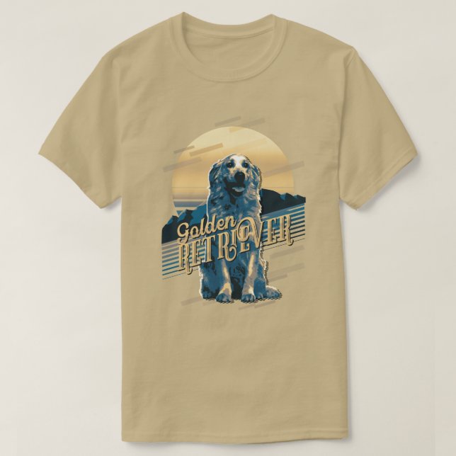 Camiseta Retro Graphics Ouro Retriever Blue ID754 (Frente do Design)