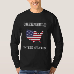 Camiseta Retro Greenbelt EUA Distúrbio EUA Bandeira EUA