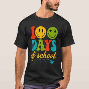 Camiseta Retro Groovy 100 Dias De Escola Alunos Professores