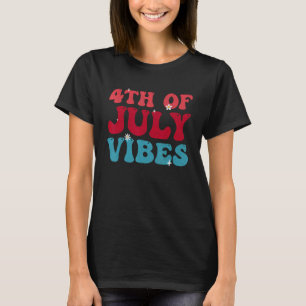 Camiseta Retro Groovy 4 de julho Vibes América 4 de julho