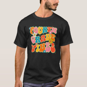 Camiseta Retro Groovy 4th Grade Back To School Kid Fourth G