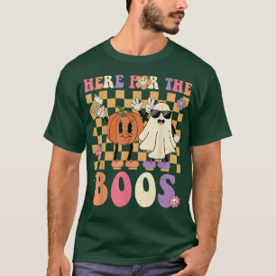 Camiseta Retro Groovy Aqui Para O Fantasma De Boos Engraçad