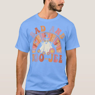 Camiseta Retro Groovy Bad E Boo-Jee Floral Ghost Hallowee