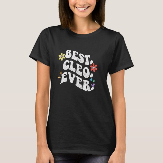 Camiseta Retro Groovy Best Cleo Ever First Name (Frente)
