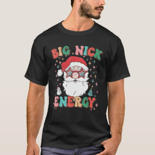 Camiseta Retro Groovy Big Nick Energy Engraçado Papais noei
