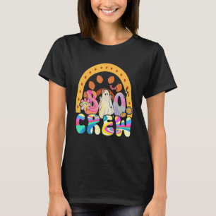 Camiseta Retro Groovy Boo Crew Halloween Hippie Floral Ghos