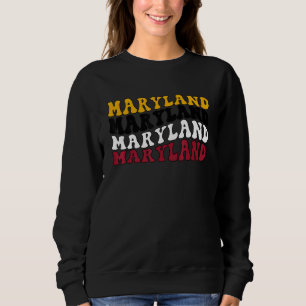 Camiseta Retro Groovy Casa do Estado de Maryland Eu Amo a B
