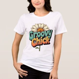 Camiseta Retro Groovy Chick Easter Daisy Flower Power