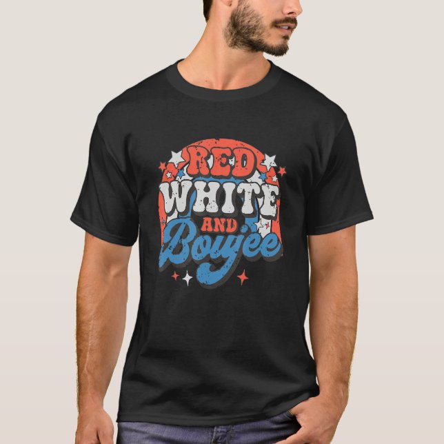 Camiseta Retro Groovy Cute Red White And Boujee (Frente)