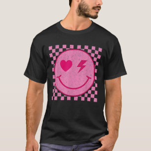 Camiseta Retro Groovy Dia de os namorados Hippie Heart Mat 
