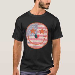 Camiseta Retro Groovy Dia de os namorados Hippie Heart Mat 