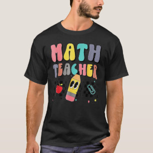 Camiseta Retro Groovy Divertido Professor de Matemática Fel
