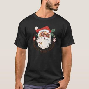 Camiseta Retro Groovy E Bright Santa Claus Feliz Christma