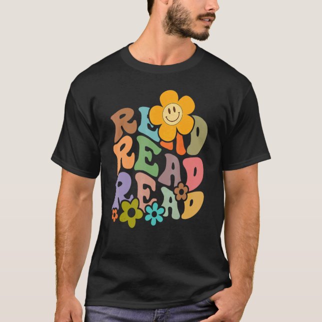 Camiseta Retro Groovy É um bom dia ler um livro 1 (Frente)