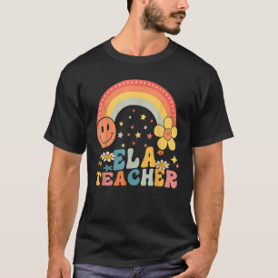 Camiseta Retro Groovy Ela Professora Arte em Inglês Tea