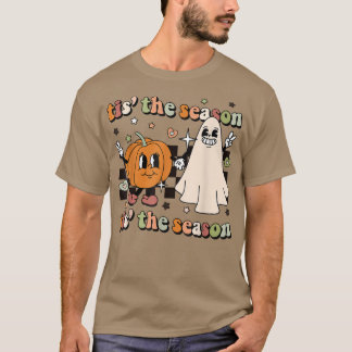 Camiseta Retro Groovy Esta é a estação do Halloween Spooky 