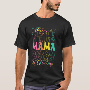 Camiseta Retrô Groovy Esta Mãe Está Brilhando Mamãe Dia Das