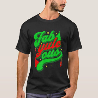 Camiseta Retro Groovy Fab Yule ous Fabuloso Yule Log Pun Ch