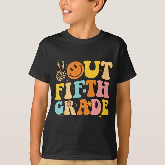Camiseta Retro Groovy Feliz Dia Passado Da Escola (Frente)