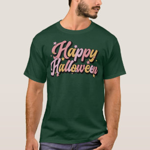 Camiseta Retro Groovy Feliz Halloween Mulheres Meninas Engr