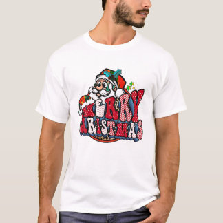 Camiseta Retro Groovy Feliz Natal