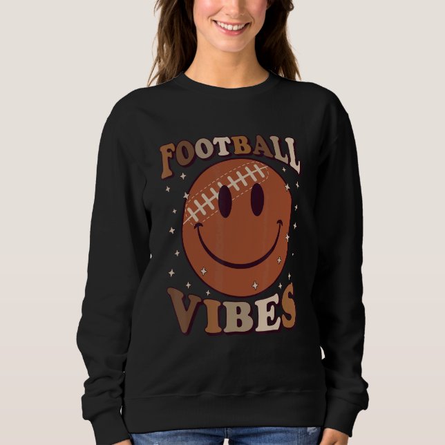 Camiseta Retro Groovy Football Vibes Family Matching Footba (Frente)