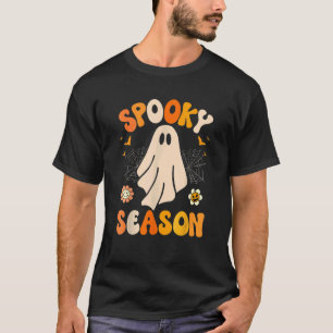 Camiseta Retro Groovy Ghost Spooky Season Lazy Halloween Co