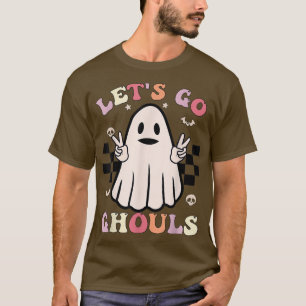 Camiseta Retro Groovy Go Ghouls Halloween Ghost Costu