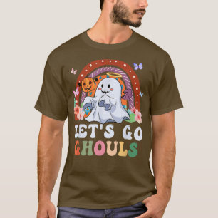 Camiseta Retro Groovy Go Ghouls Halloween Ghost Outfi