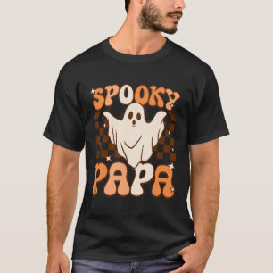 Camiseta Retro Groovy Halloween Ghost Spooky Papa Costume