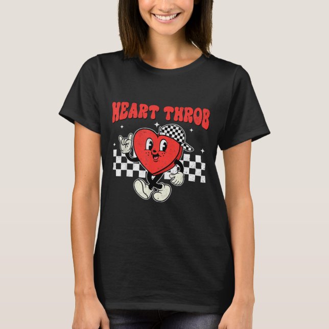 Camiseta Retro Groovy Heart Throb Valentines Day Toddlers B (Frente)