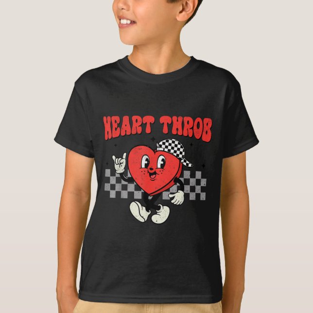 Camiseta Retro Groovy Heart Throb Valentines Day Toddlers B (Frente)