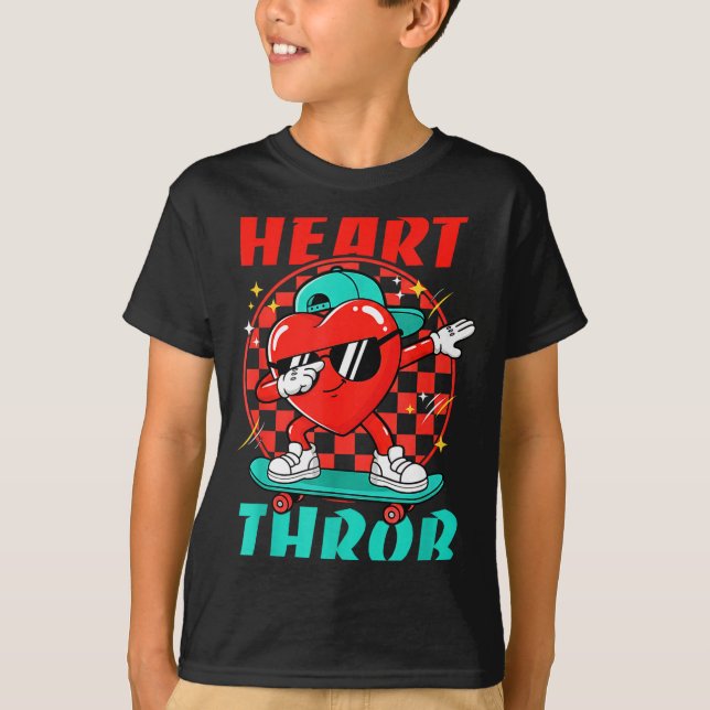 Camiseta Retro Groovy Heart Throb Valentines Day Toddlers B (Frente)