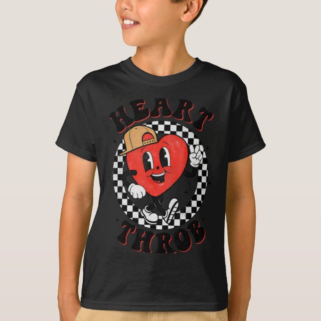 Camiseta Retro Groovy Heart Throb Valentines Day Toddlers B (Frente)