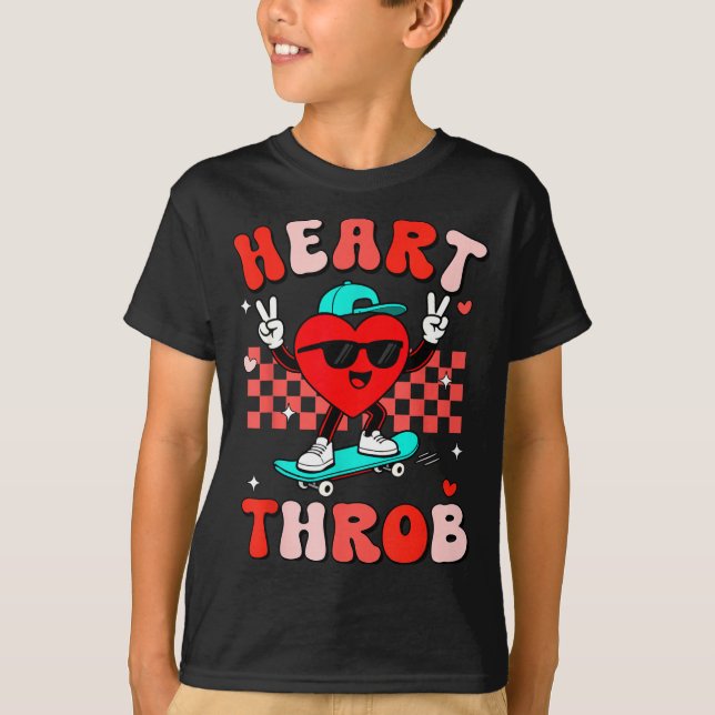 Camiseta Retro Groovy Heart Throb Valentines Day Toddlers B (Frente)