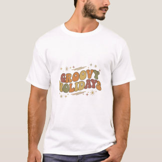 Camiseta Retro Groovy Holidays: Natal anos 70 Vint