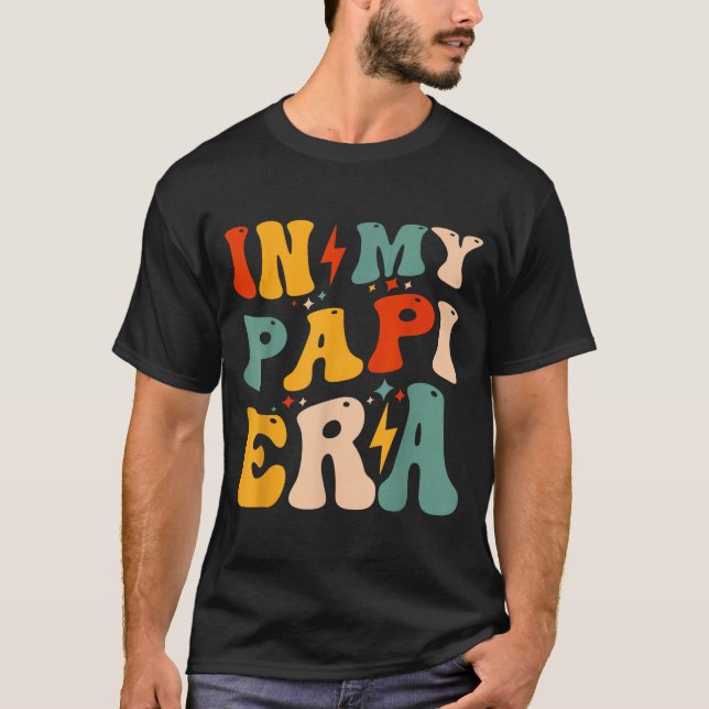 Camiseta Retro Groovy In My Pa Era Funny Father's Day Mens  (Frente)