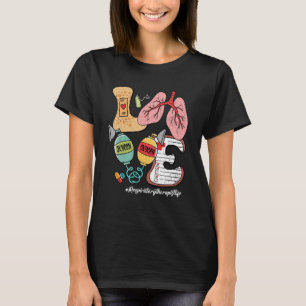 Camiseta Retro Groovy LOVE Pulmões Respiratórios Vida Útil