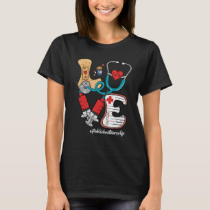 Camiseta Retro Groovy LOVE Stethoscope Enfermeira de Saúde 