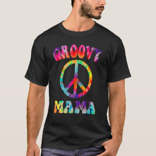 Camiseta Retro Groovy Mama Family Party Tie Dy